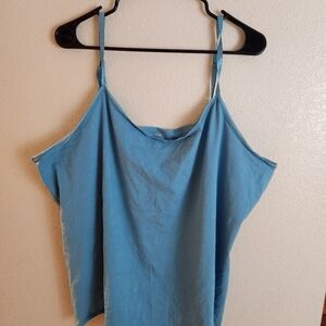 Lane Bryant Sleeveless Stretch Blue Cotton Cami Top Size 26/28
